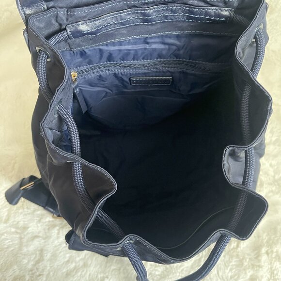 Tory Burch Tilda Medium Navy Blue Nylon Backpack - Picture 7 of 16